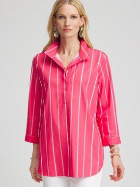 Chico's No Iron Stretch Stripe Tunic Size XL/16